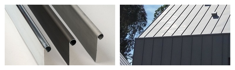 Caroussel avec photo d'une plaque de zinc quartz et une photo d'une toiture en zinc quartz