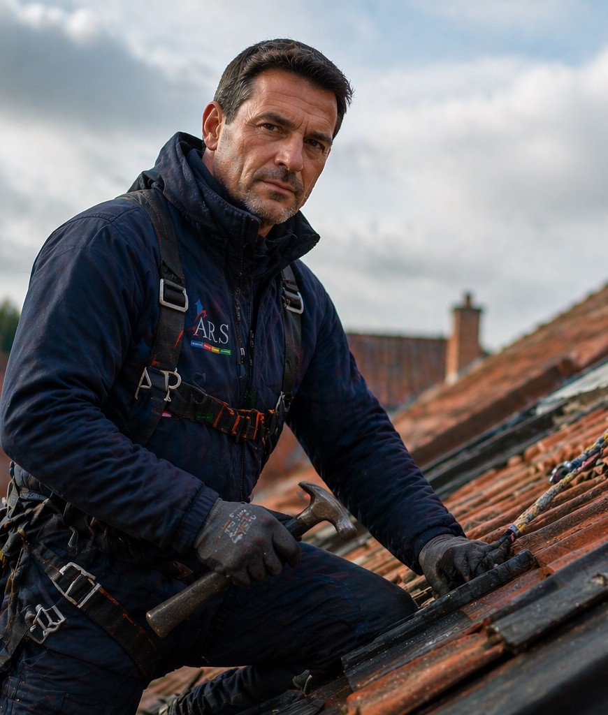 Équipe ARS Toiture devant un chantier